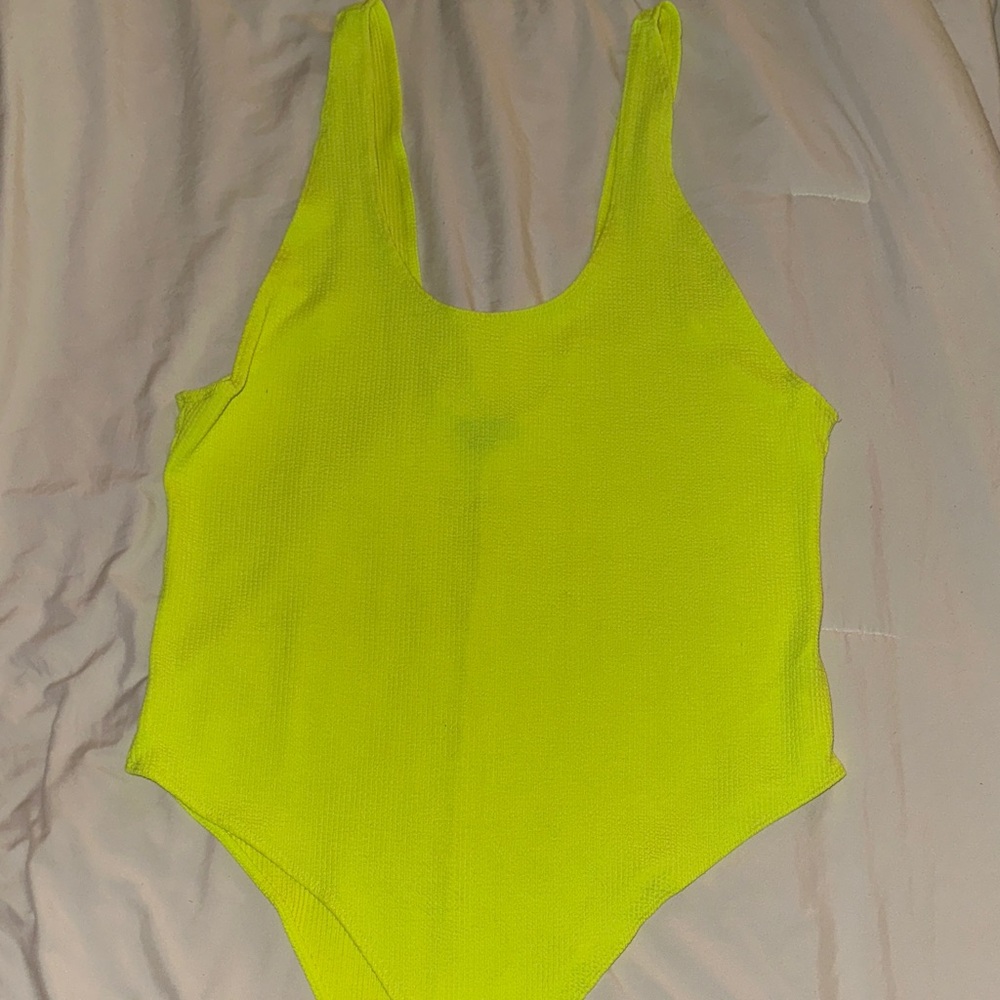 Wild Fable Neon Yellow Womens Bodysuit